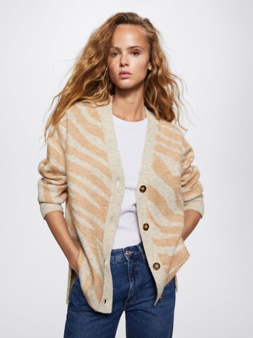 MANGO Strickjacke 'Zebry' in Beige: predná strana