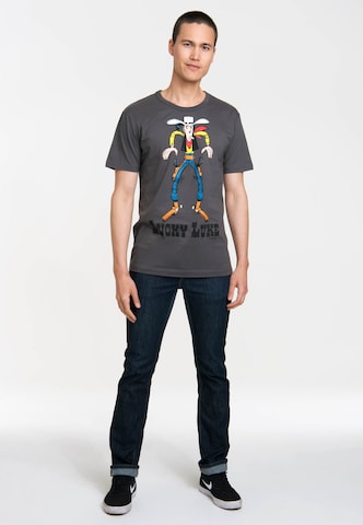 LOGOSHIRT T-Shirt mit coolem 'Lucky Luke'-Print in Grau