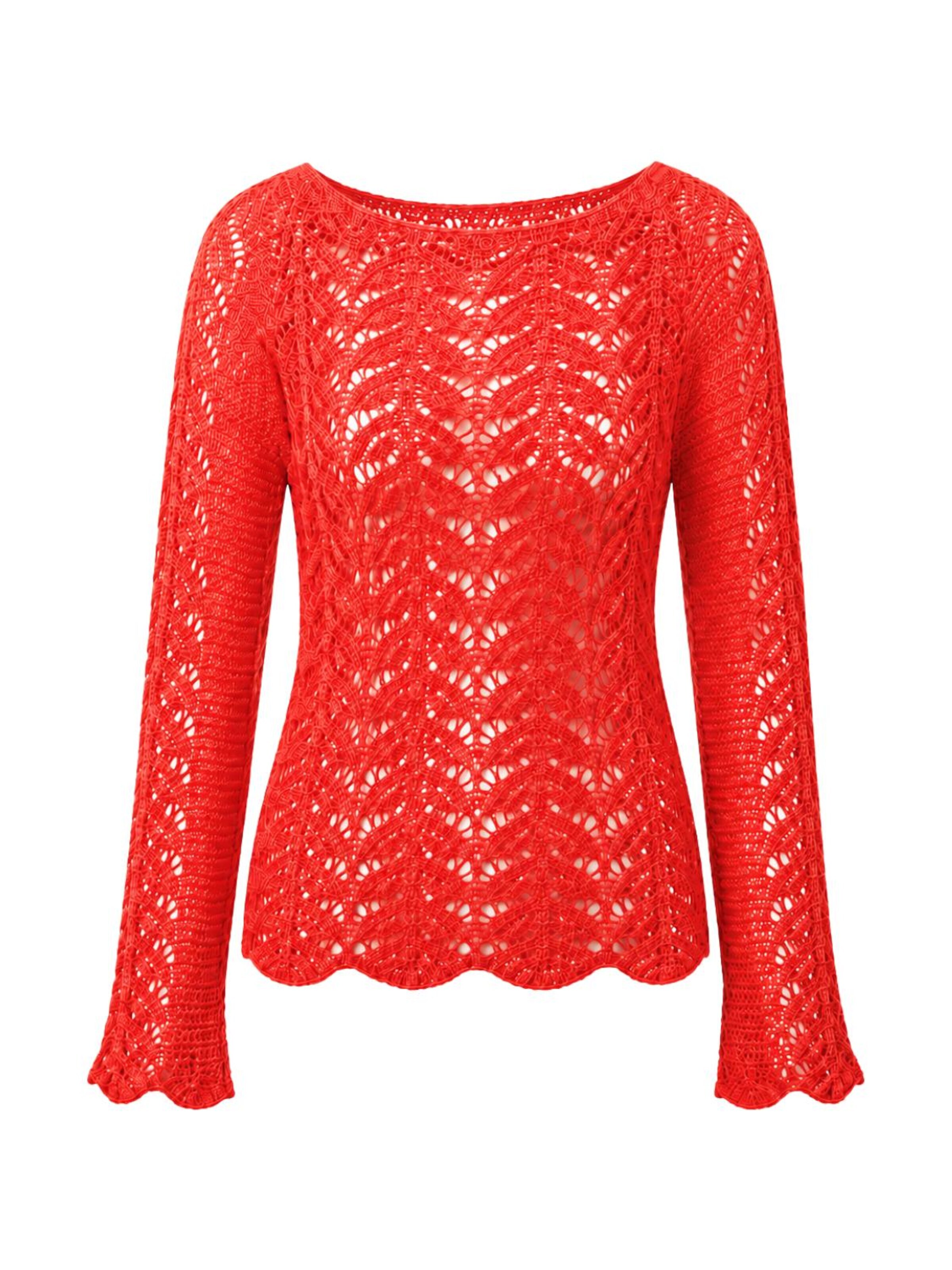 Süel knitwear - Top de punto 'Twin Lace' en rojo: frente