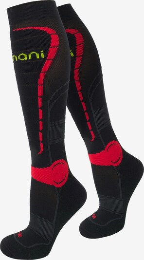 normani Chaussettes de sport en kiwi / rouge / noir, Vue avec produit
