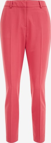 WE Fashion Slimfit Pantalon in Roze: voorkant