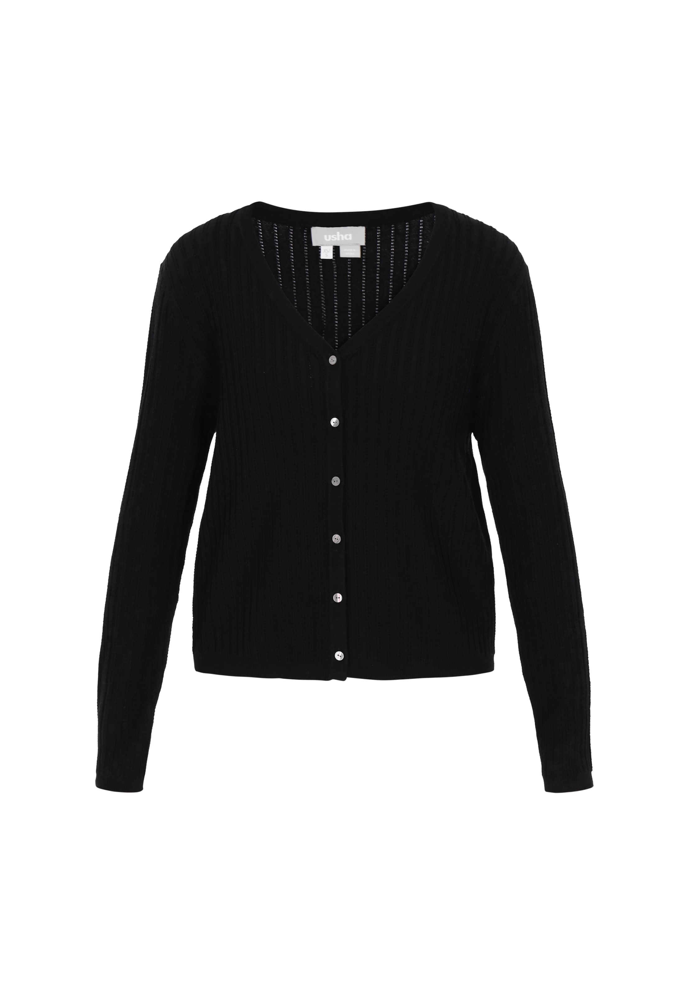Usha Knit Cardigan in Black: front