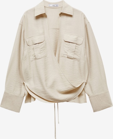 MANGO Blus 'UTAH' i beige: framsida