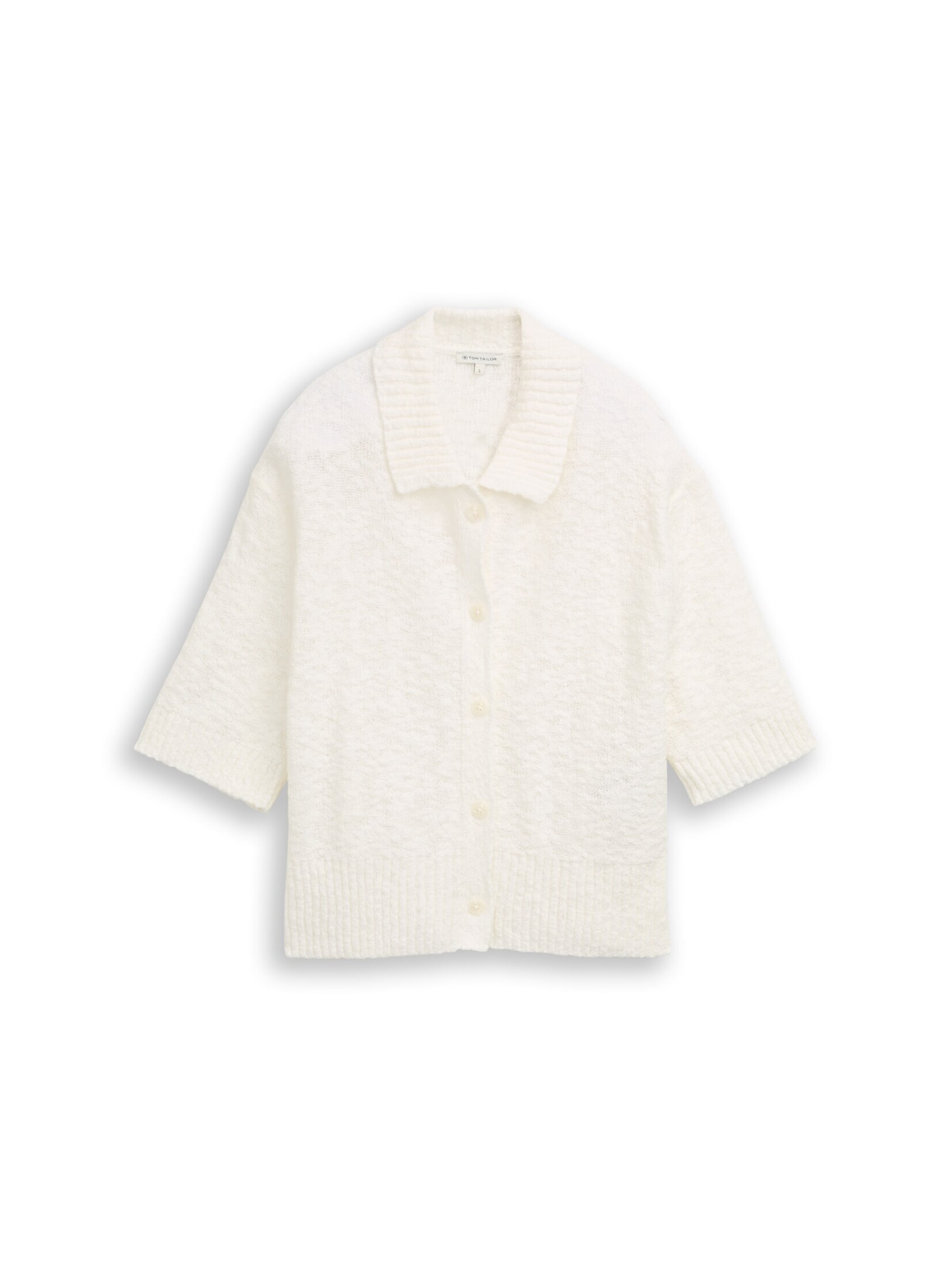 TOM TAILOR Gebreid vest in Wit: voorkant