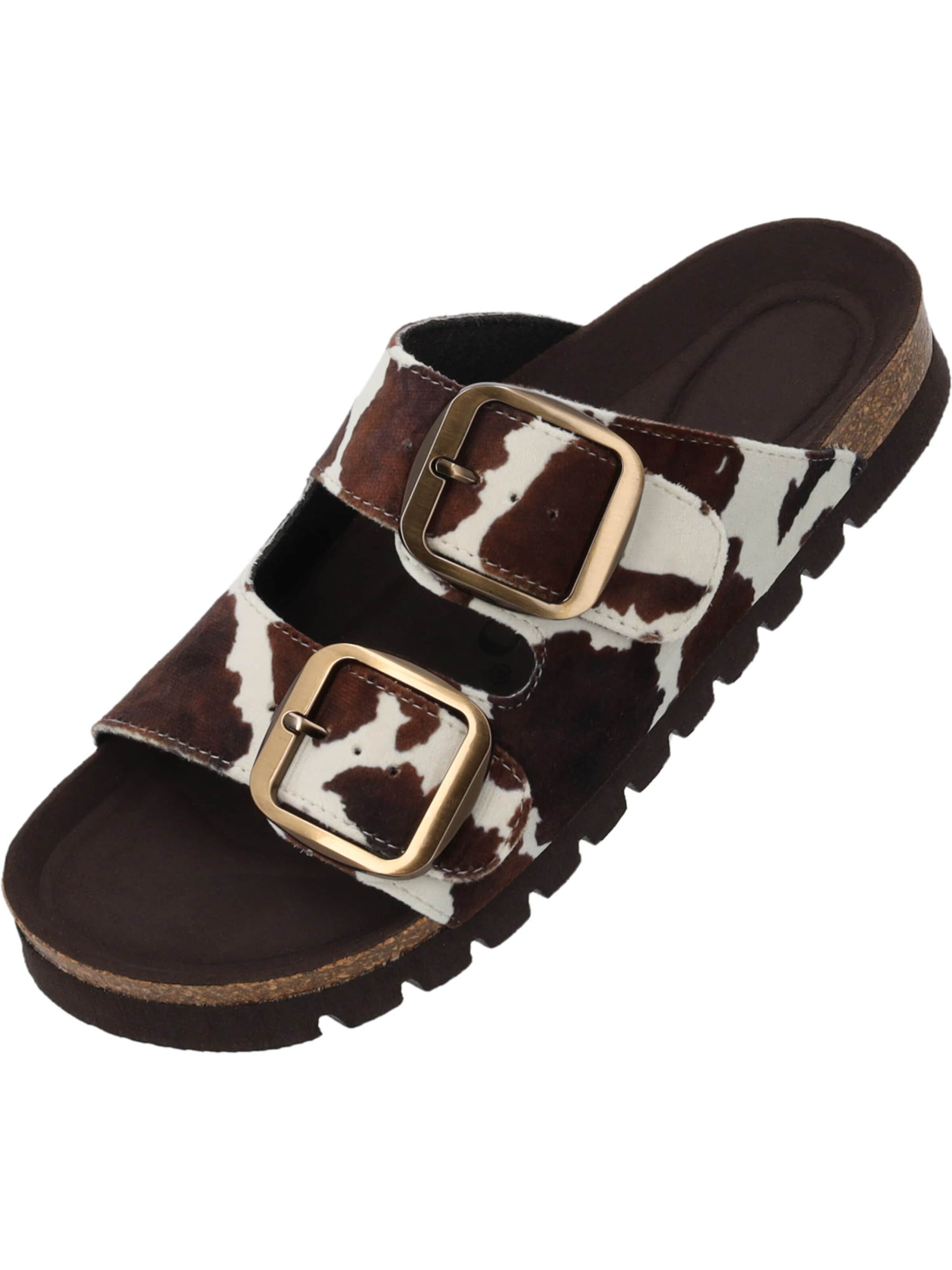 Palado Mules 'Korfu' in Brown: front