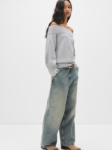 Pull&Bear Sweter w kolorze szary: przód