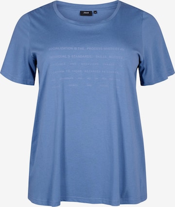 Zizzi Shirt 'VELIN' in Blauw: voorkant