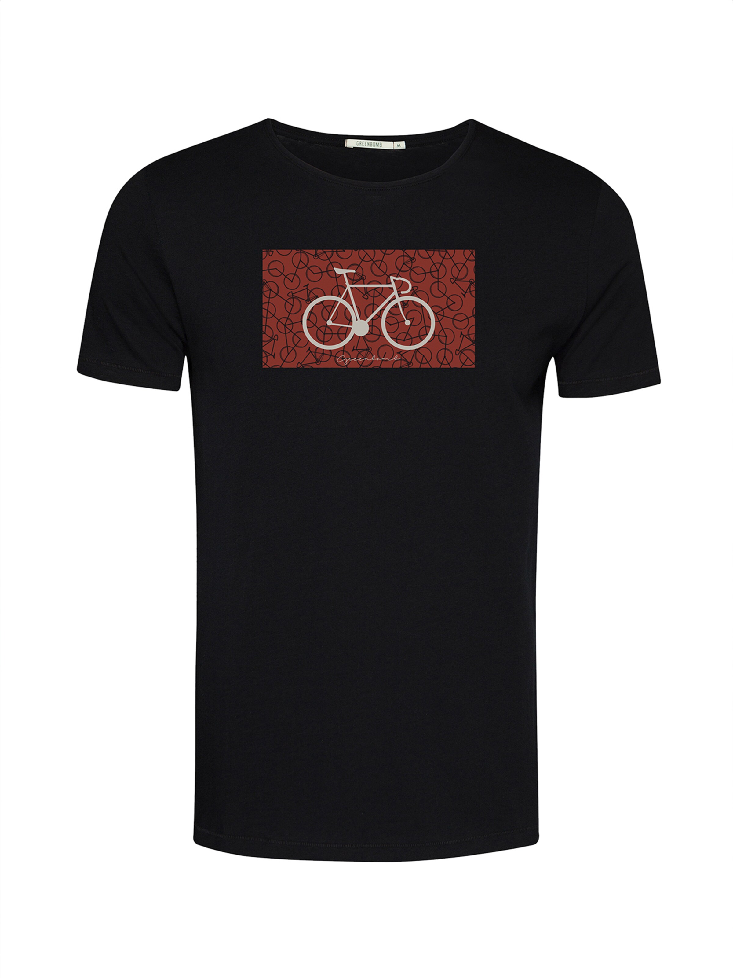 Maglietta 'Bike Cube' di GREENBOMB in nero: frontale