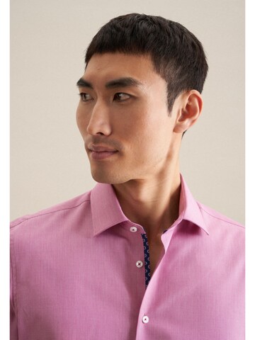 SEIDENSTICKER Slim Fit Hemd 'Patch3' in Pink