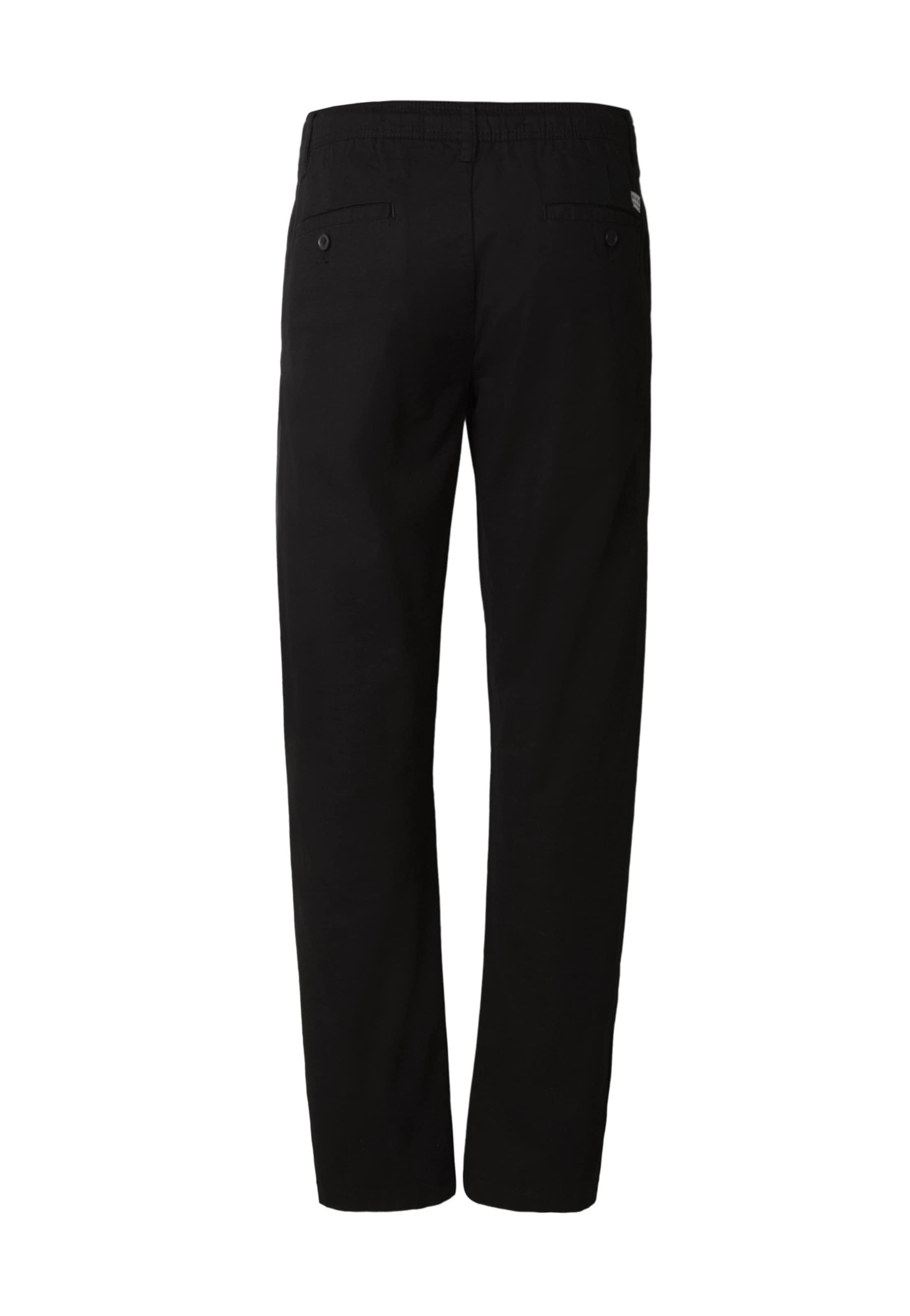 INDICODE JEANS Tapered Bandplooibroek 'Rosewood' in Zwart