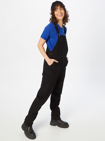 Monki Loosefit Tuinbroek jeans in Zwart