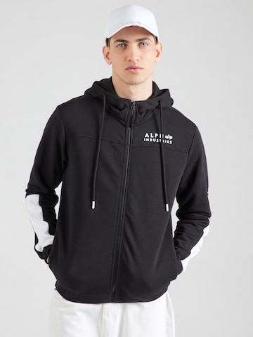 ALPHA INDUSTRIES - Sudadera en negro: frente