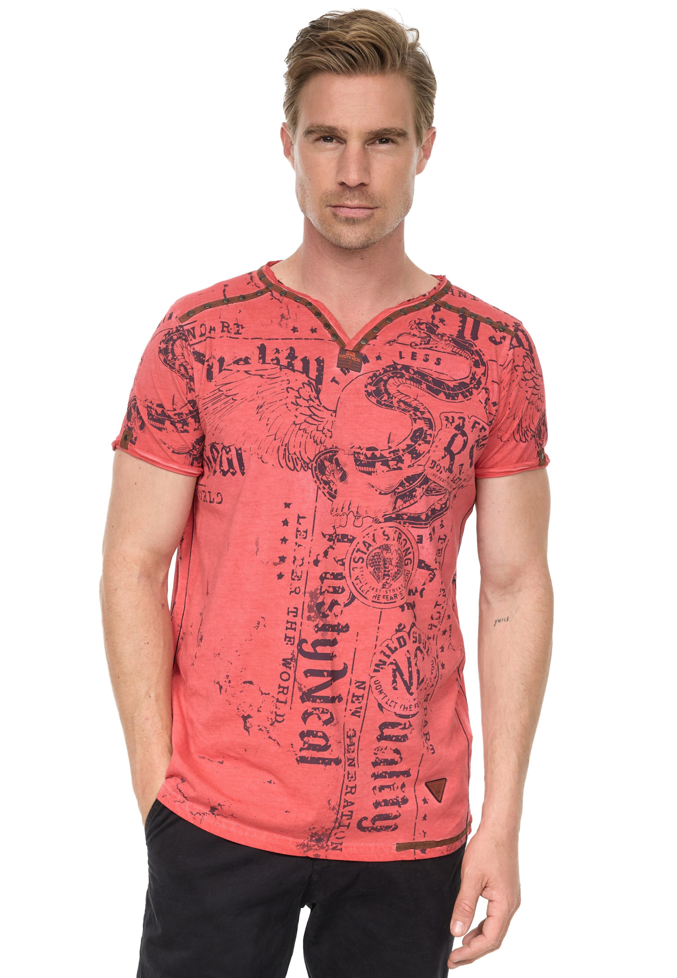 Rusty Neal Shirt in Rood: voorkant