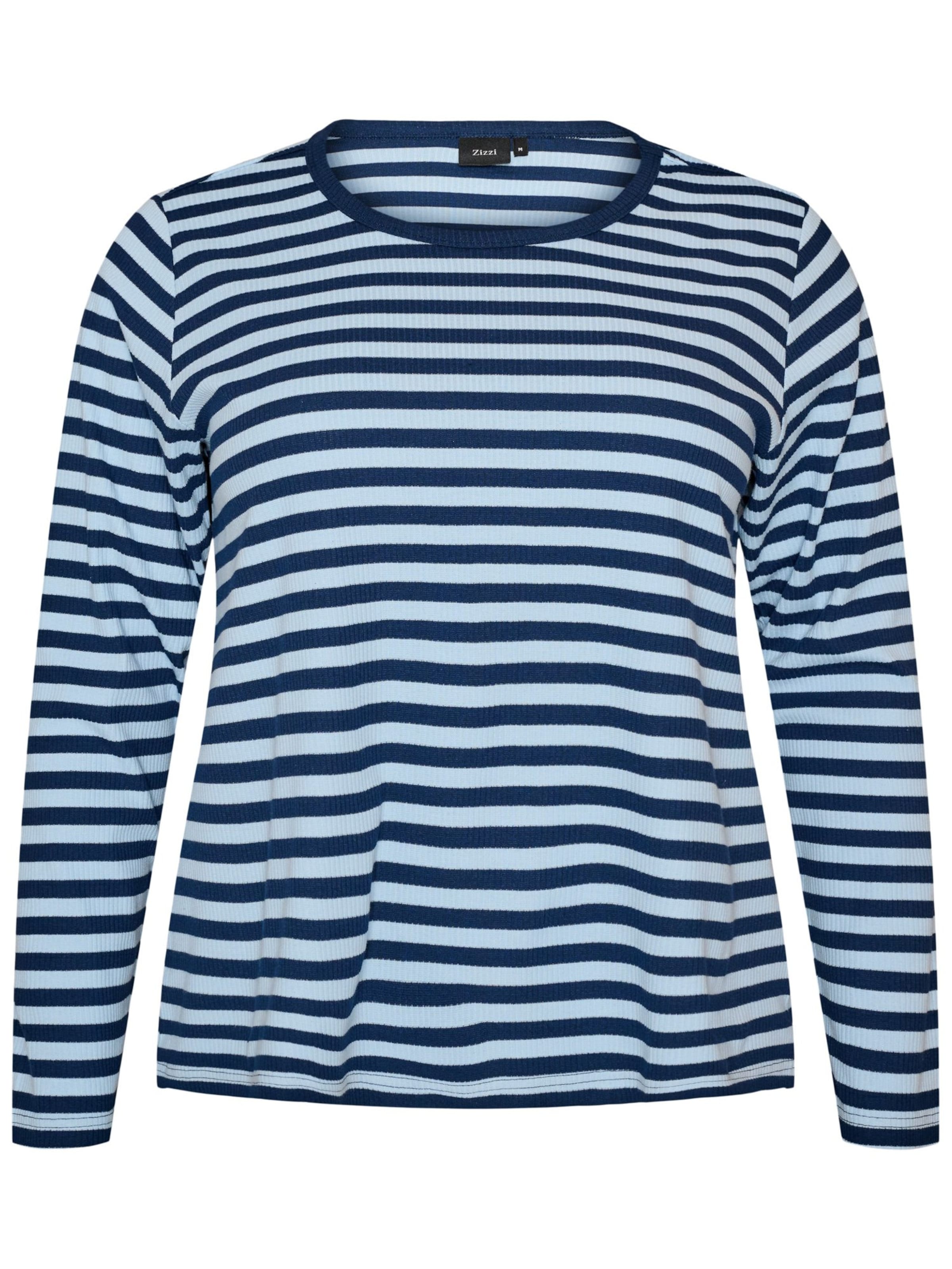 Zizzi Schlafshirt 'Mellie' in Blau: Vorderseite