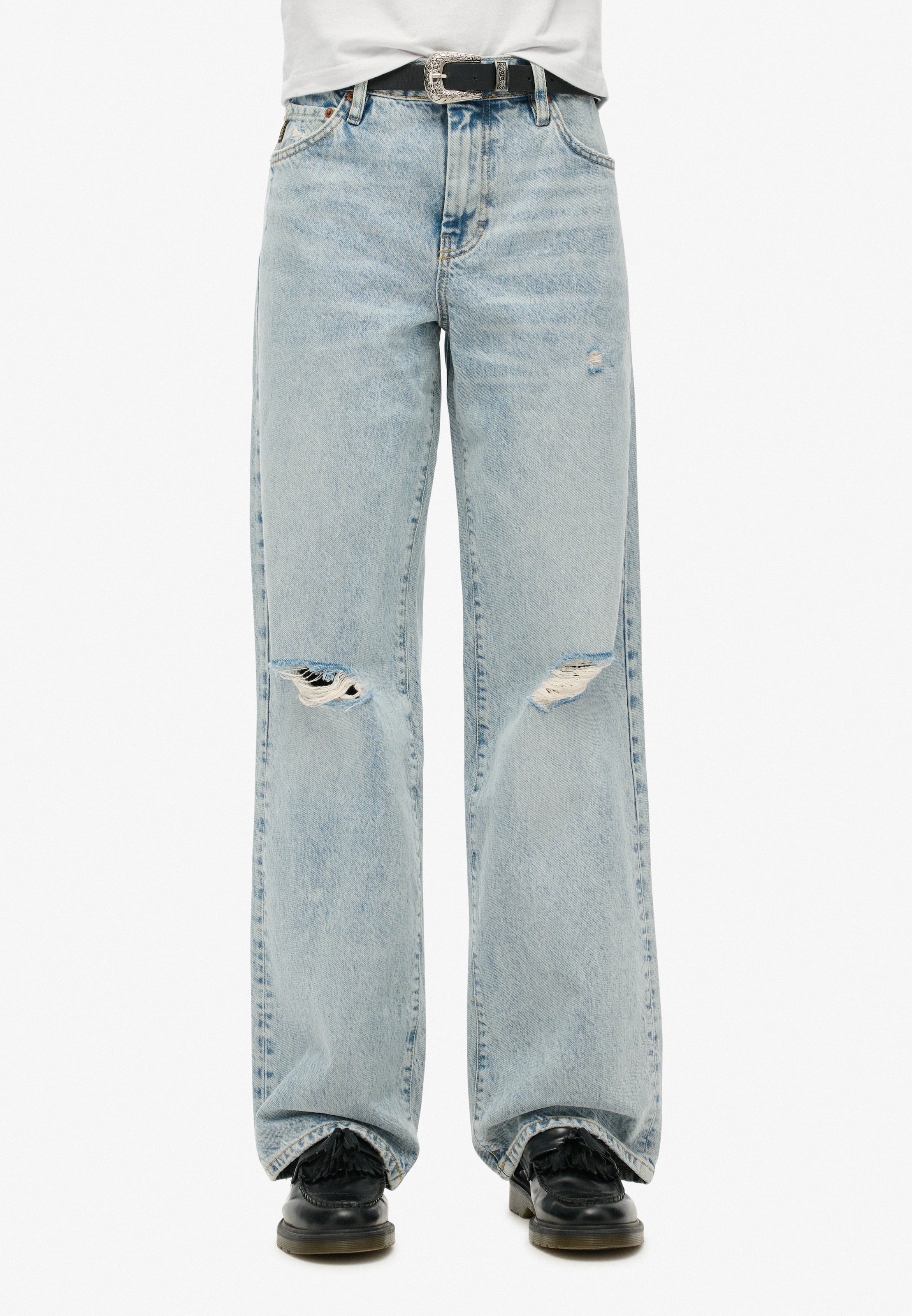 Superdry & Co Loosefit Jeans in Blauw: voorkant