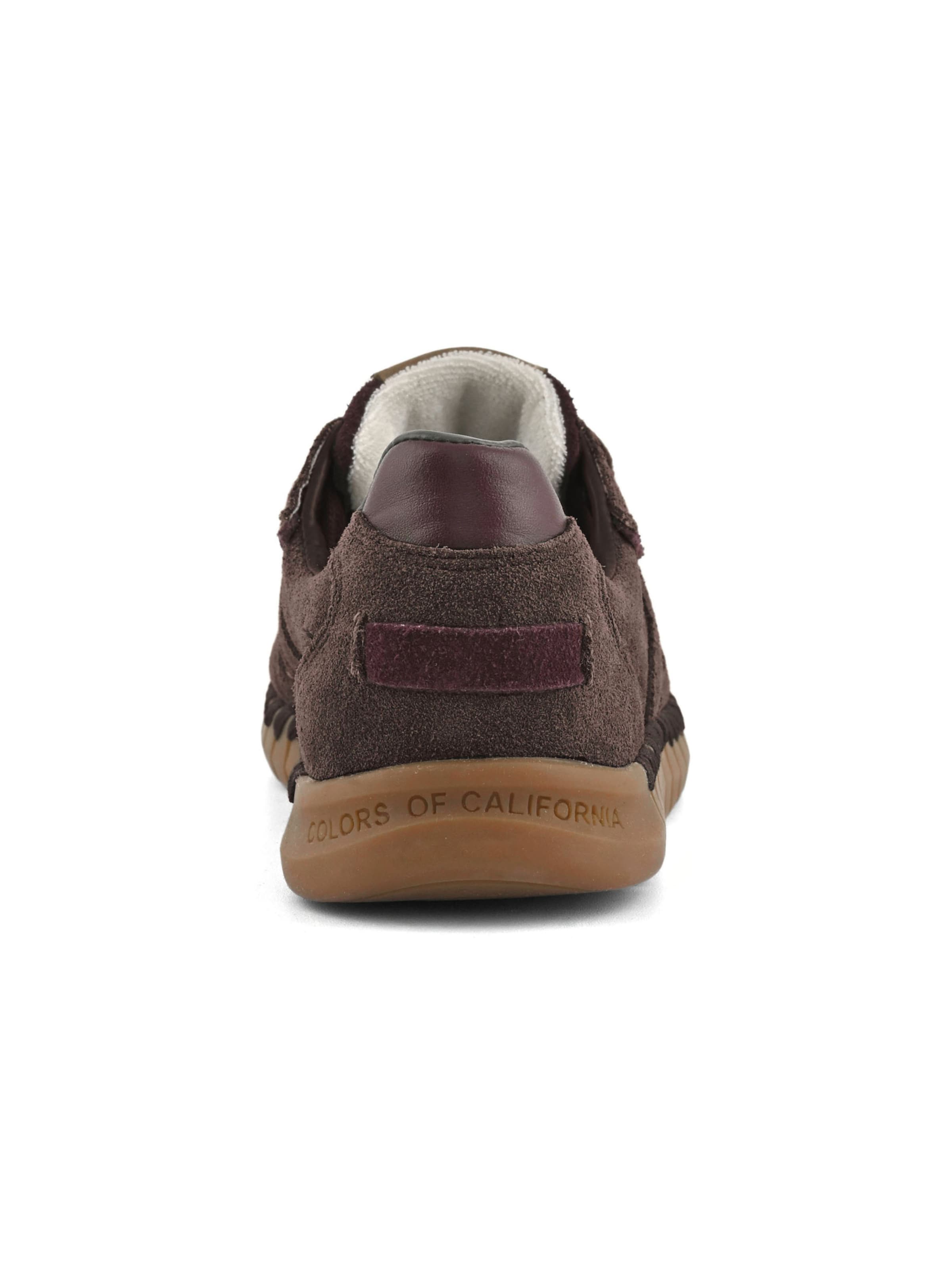 COLORS OF CALIFORNIA - Sapatilhas slip-on ' Cow suede sneaker ' em castanho: atrás
