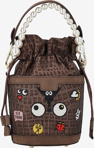 MYMO - Bolso saco 'Pop Eyetheme' en marrón: frente