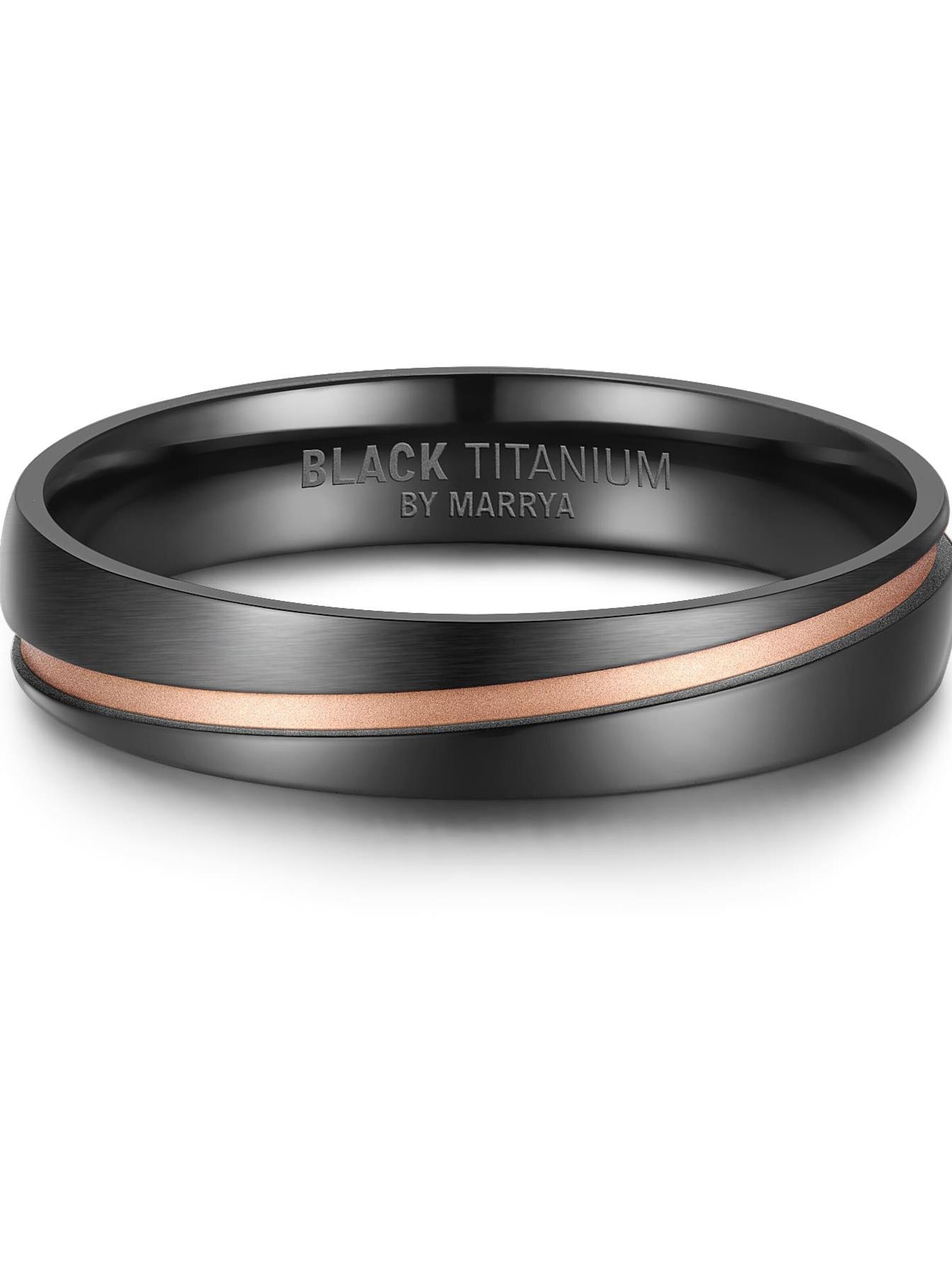 MARRYA Ring 'MARRYA Ehering BT-05 aus Black Titanium' in Grijs