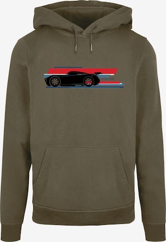 ABSOLUTE CULT Sweatshirt 'Cars - Jackson Storm Stripes' in Grün: predná strana