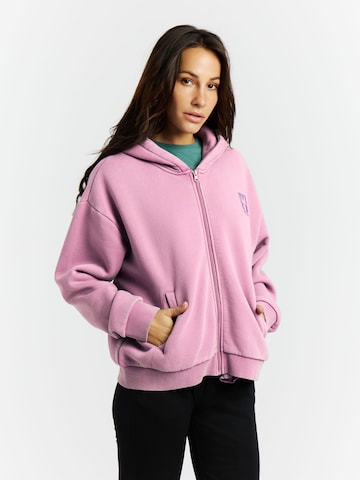 PROTEST Zip-Up Hoodie 'PRTMaeve' in Purple: front