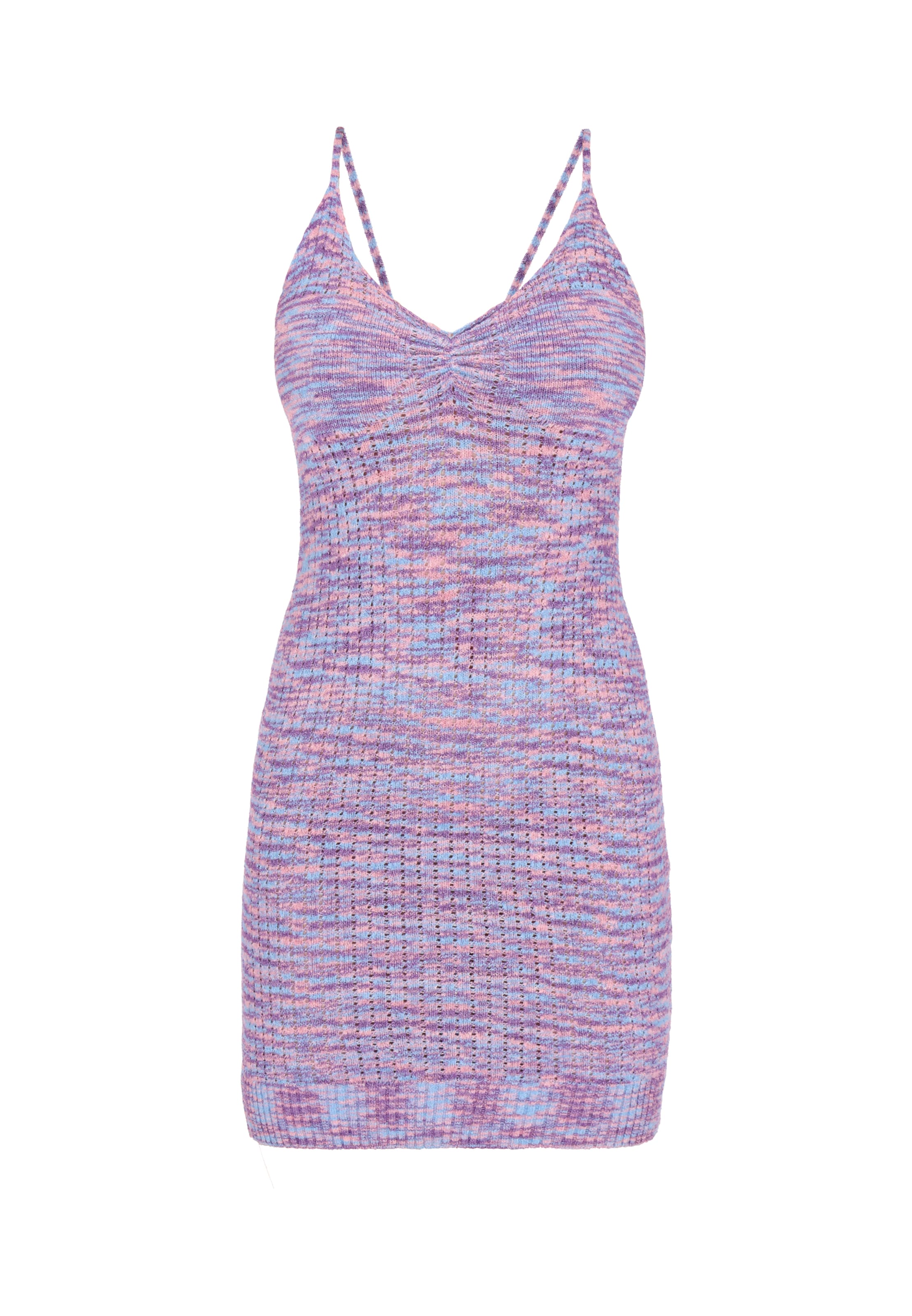 MYMO Stickad klänning 'Spring Summer' i blå: framsida