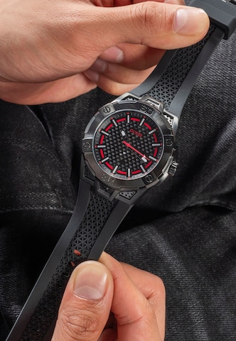 GUESS Analoog horloge 'NETWORK' in Zwart