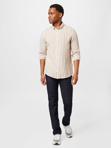 Casual Friday Regular fit Button Up Shirt 'Anton' in Brown