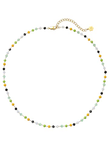 Hey Happiness Halsband 'Vivid Glow' i guld: framsida