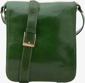 Borsa a tracolla 'Borsa a tracolla uomo vera pelle con chiusura calamita - Made in Italy' di I Fratelli in verde: frontale