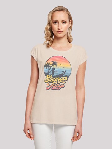 F4NT4STIC T-Shirt 'Stranger Things LA Gradient Netflix TV Series' in Beige: Vorderseite
