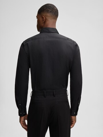 STRELLSON Slim fit Zakelijk overhemd 'Santos' in Zwart