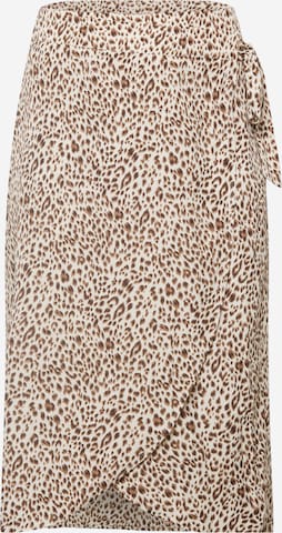 In The Style Curve Skirt in Beige: front