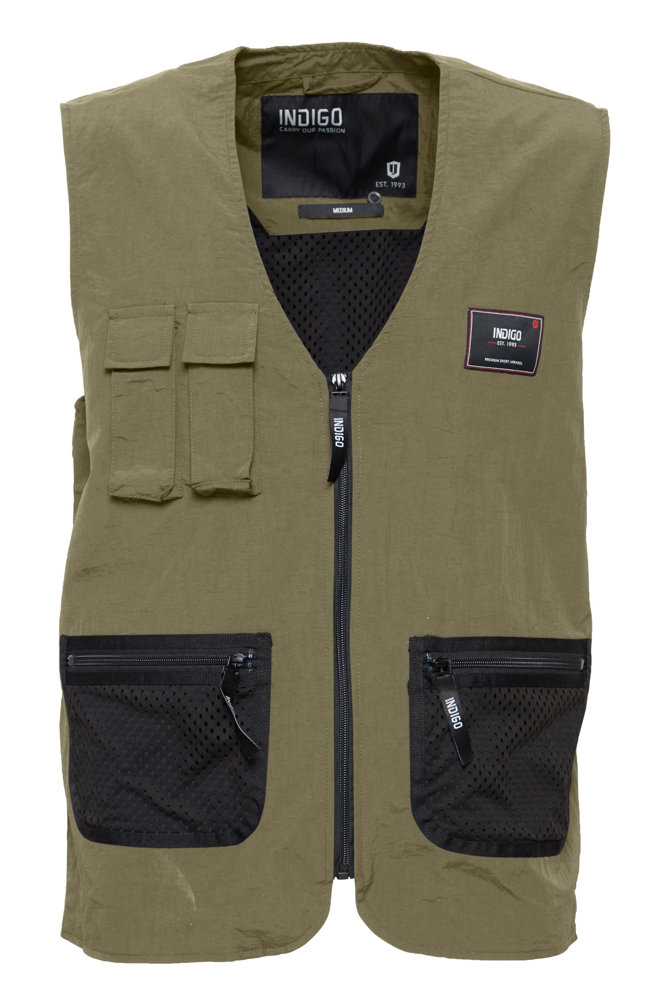 INDICODE JEANS Weste 'Piet' in Grün: Vorderseite