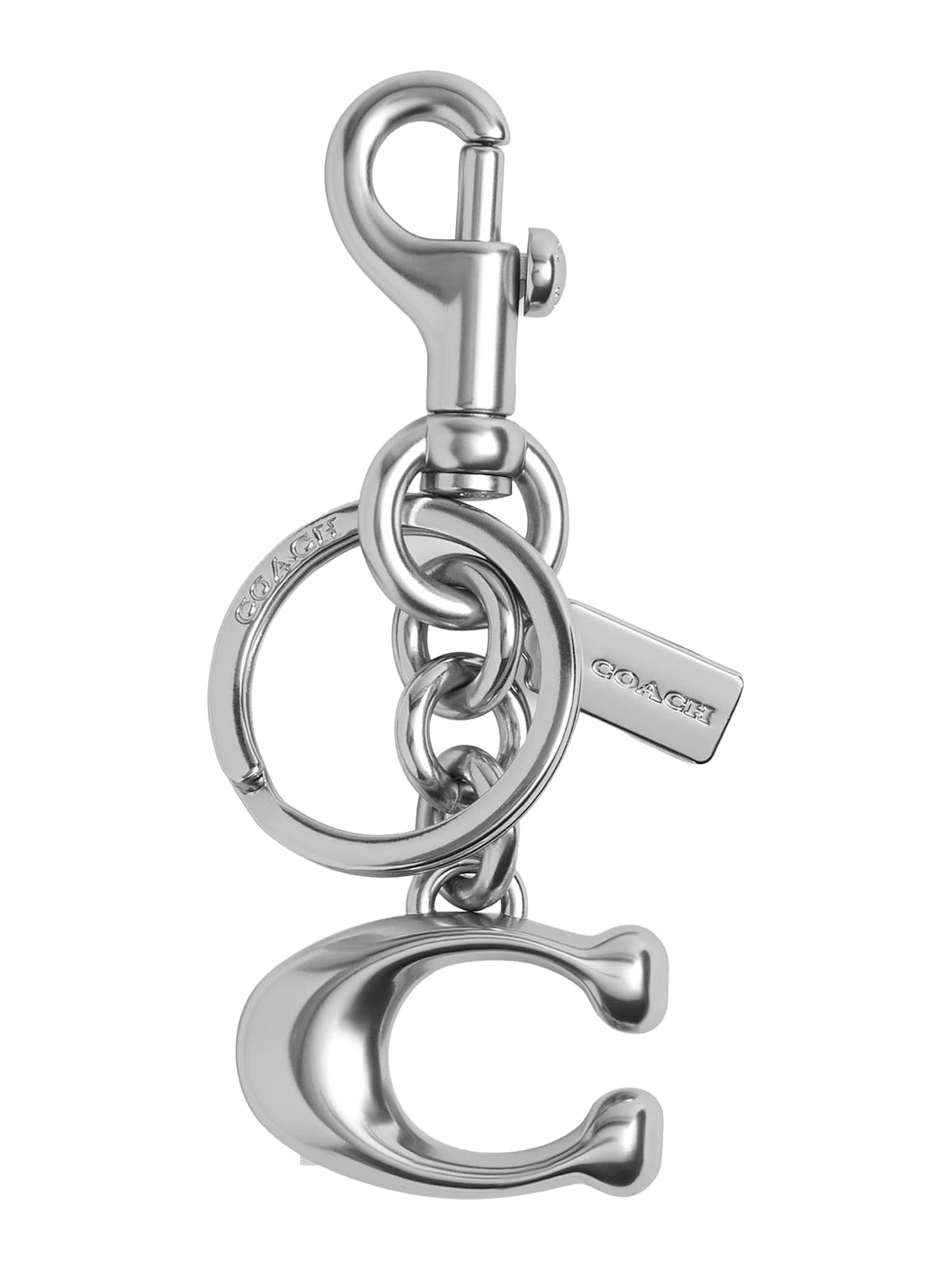 Porte-clés COACH en argent : devant