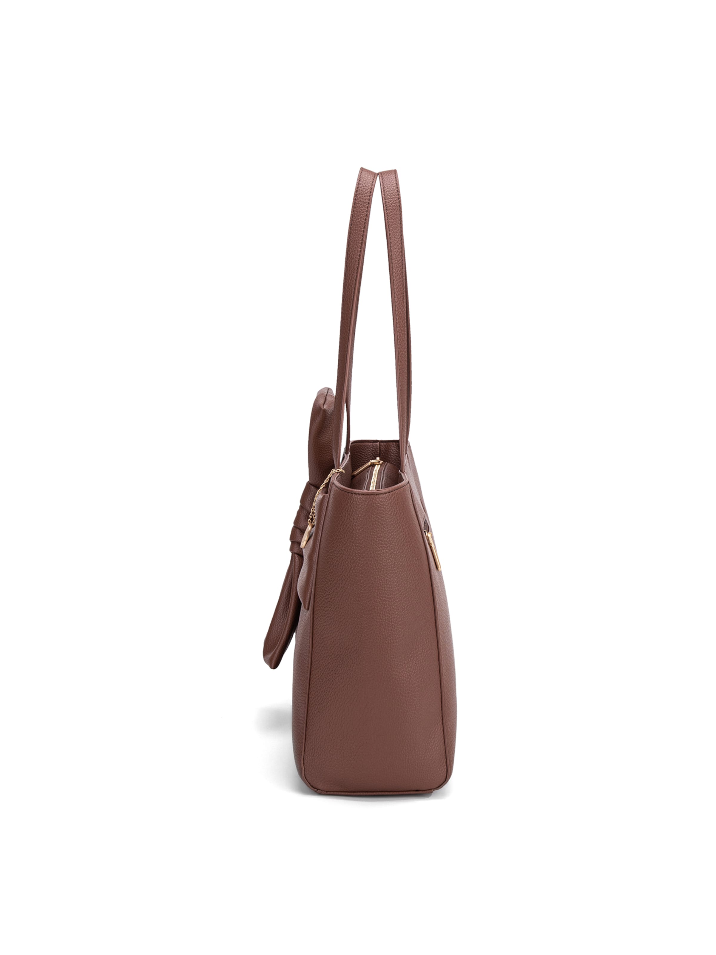 Borsa a spalla 'Borsa a Spalla Donna Velvetine Elite - Pelle Vegana PU con Fiocco' di Diana&Co. in marrone