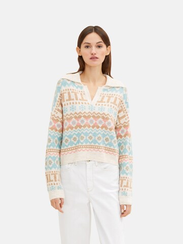 TOM TAILOR DENIM Sweater in Beige: front