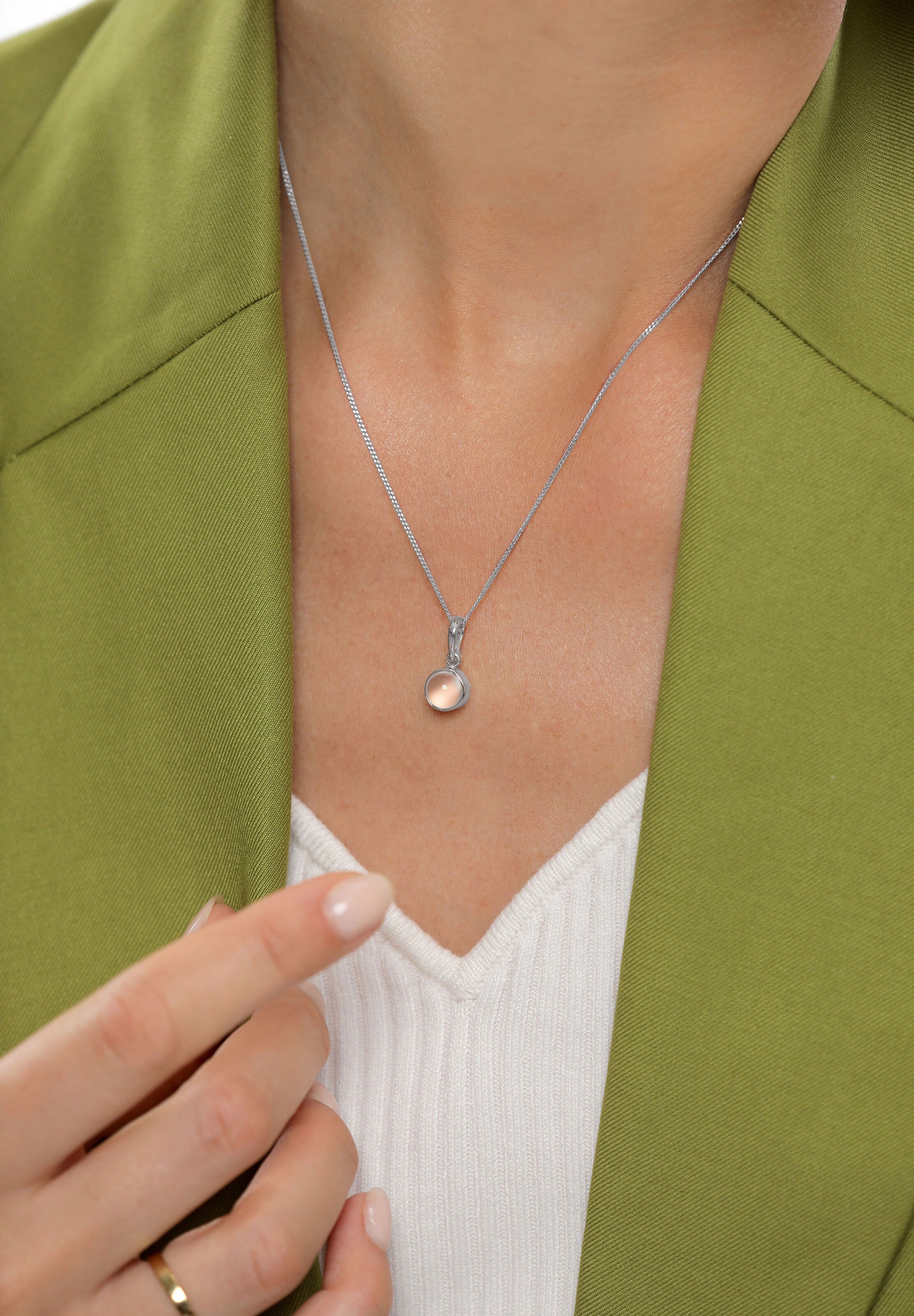 Lanțuri 'Mondstein' de la ELLI pe argintiu