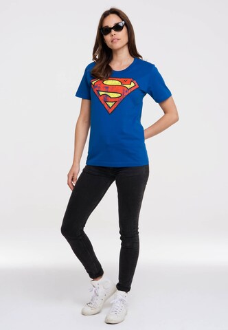 LOGOSHIRT Shirt 'DC Comics – Superman' in Blauw