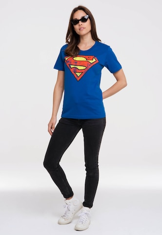 LOGOSHIRT Shirt 'DC Comics – Superman' in Blue