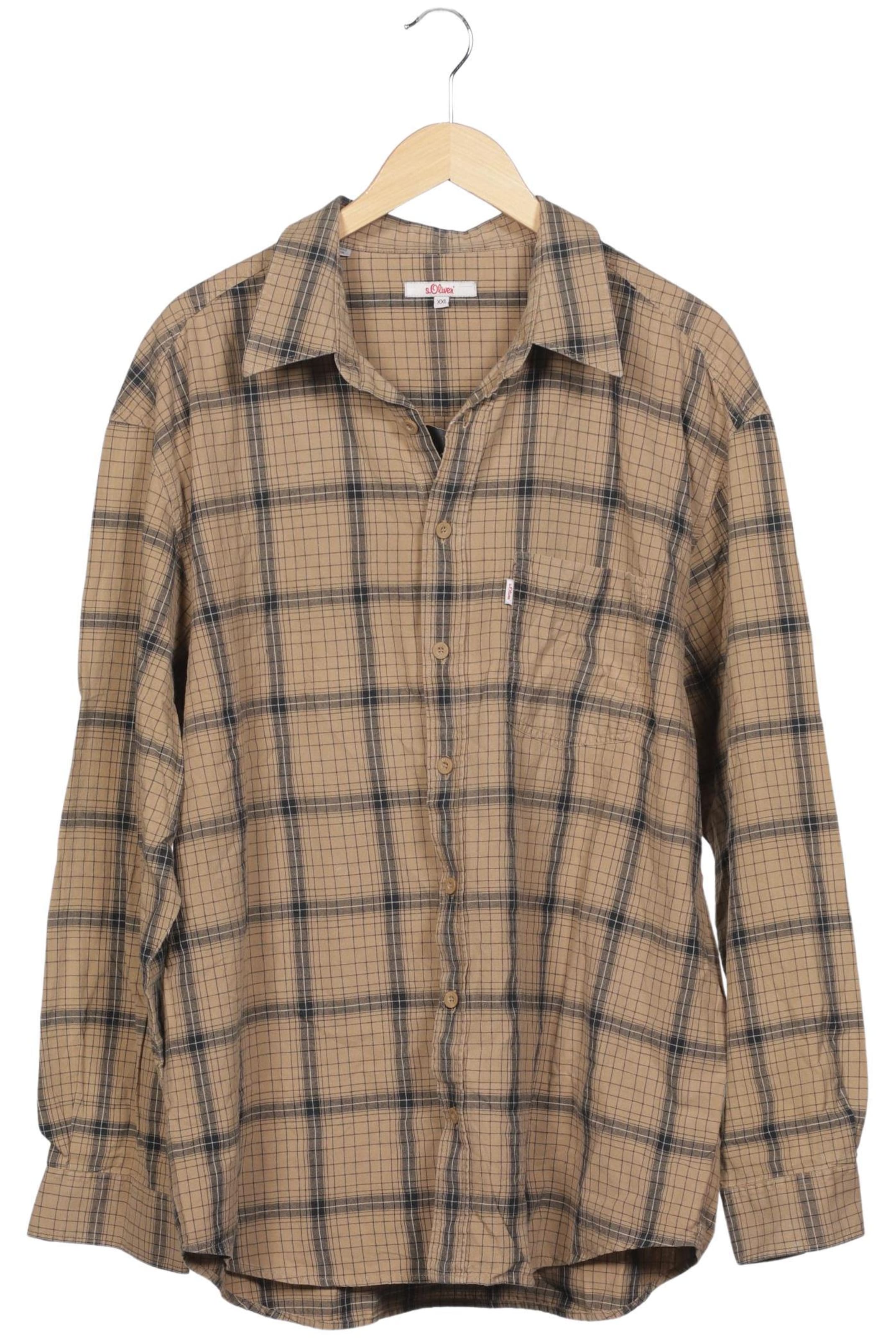s.Oliver Button Up Shirt in XXL in Beige: front