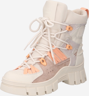 GUESS Lace-Up Ankle Boots 'HALER3' in Beige: front