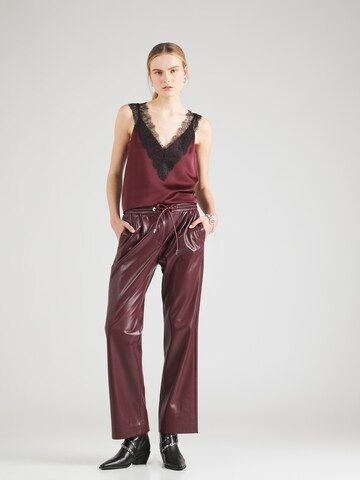 BOSS Loose fit Pleat-Front Pants 'Tareta' in Red