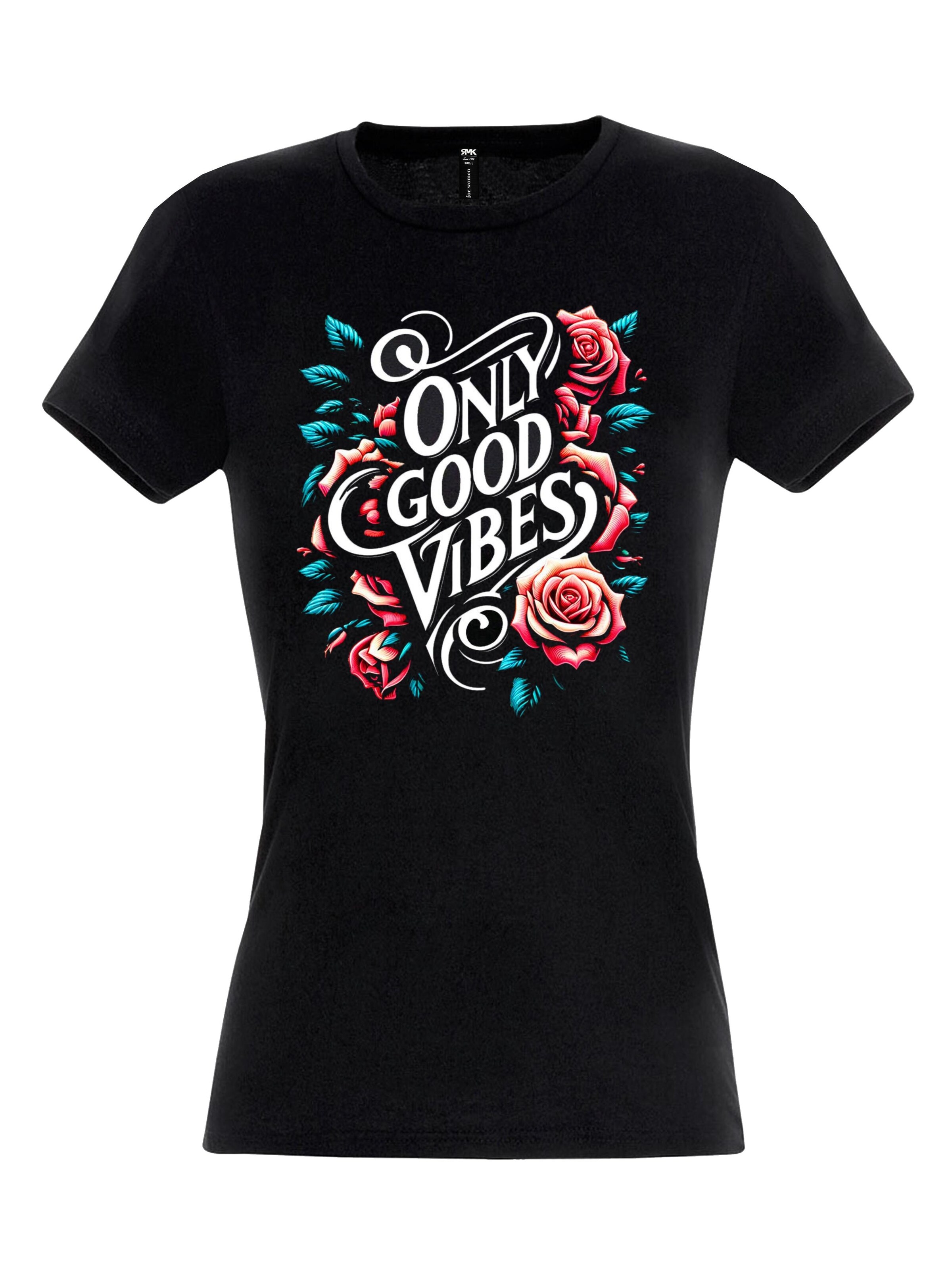 RMK Shirt 'Good Vibes Only' in Black: front