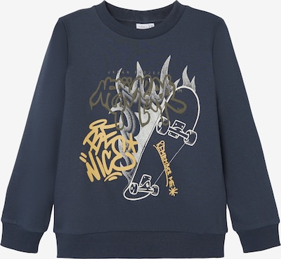 NAME IT Sweatshirt 'BARKUS' in dunkelblau / goldgelb / oliv / offwhite, Produktansicht