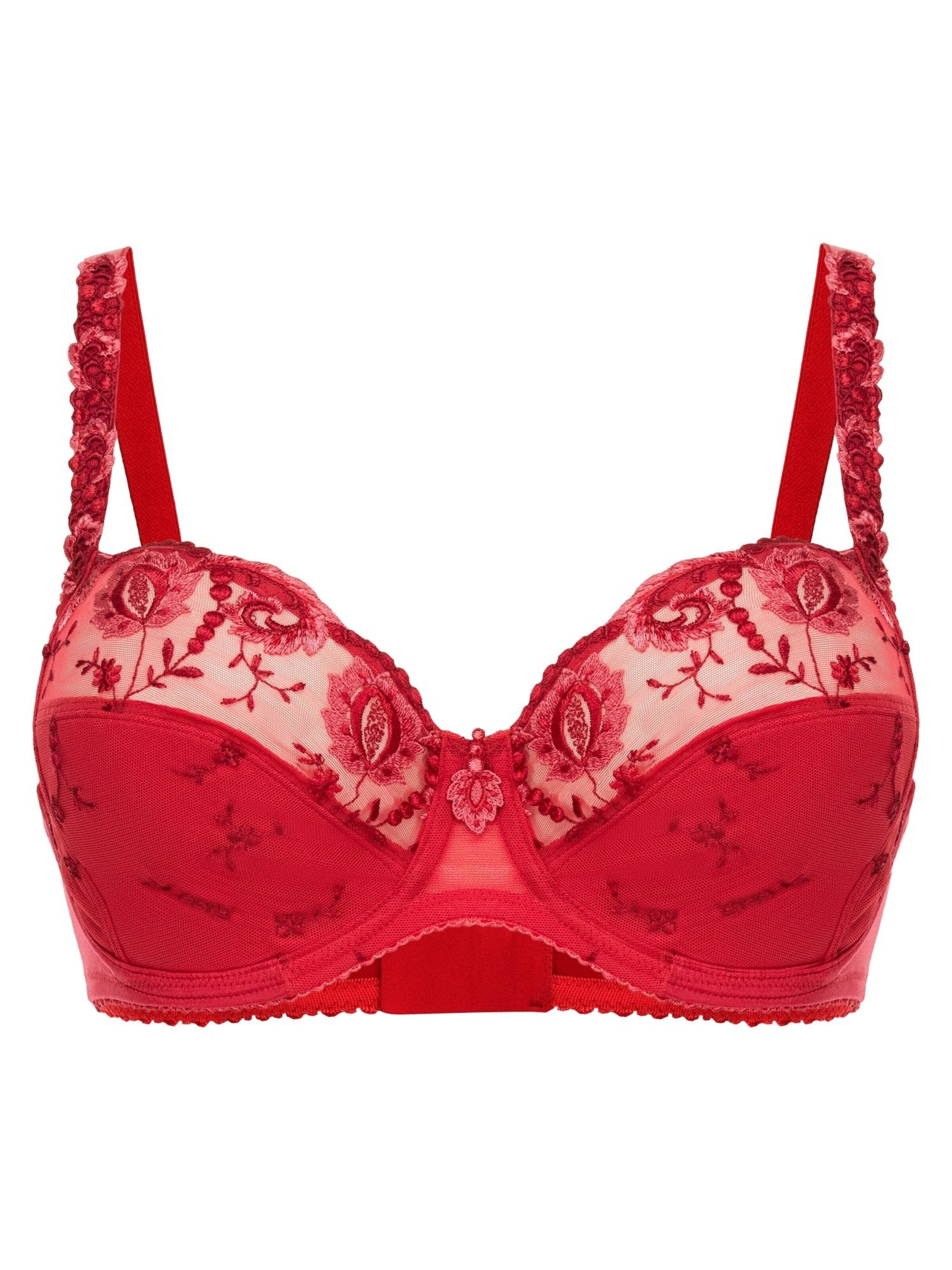 Conturelle Minimiser Bra 'Provence' in Red: front