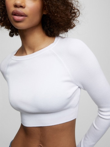 Pull-over Pull&Bear en blanc