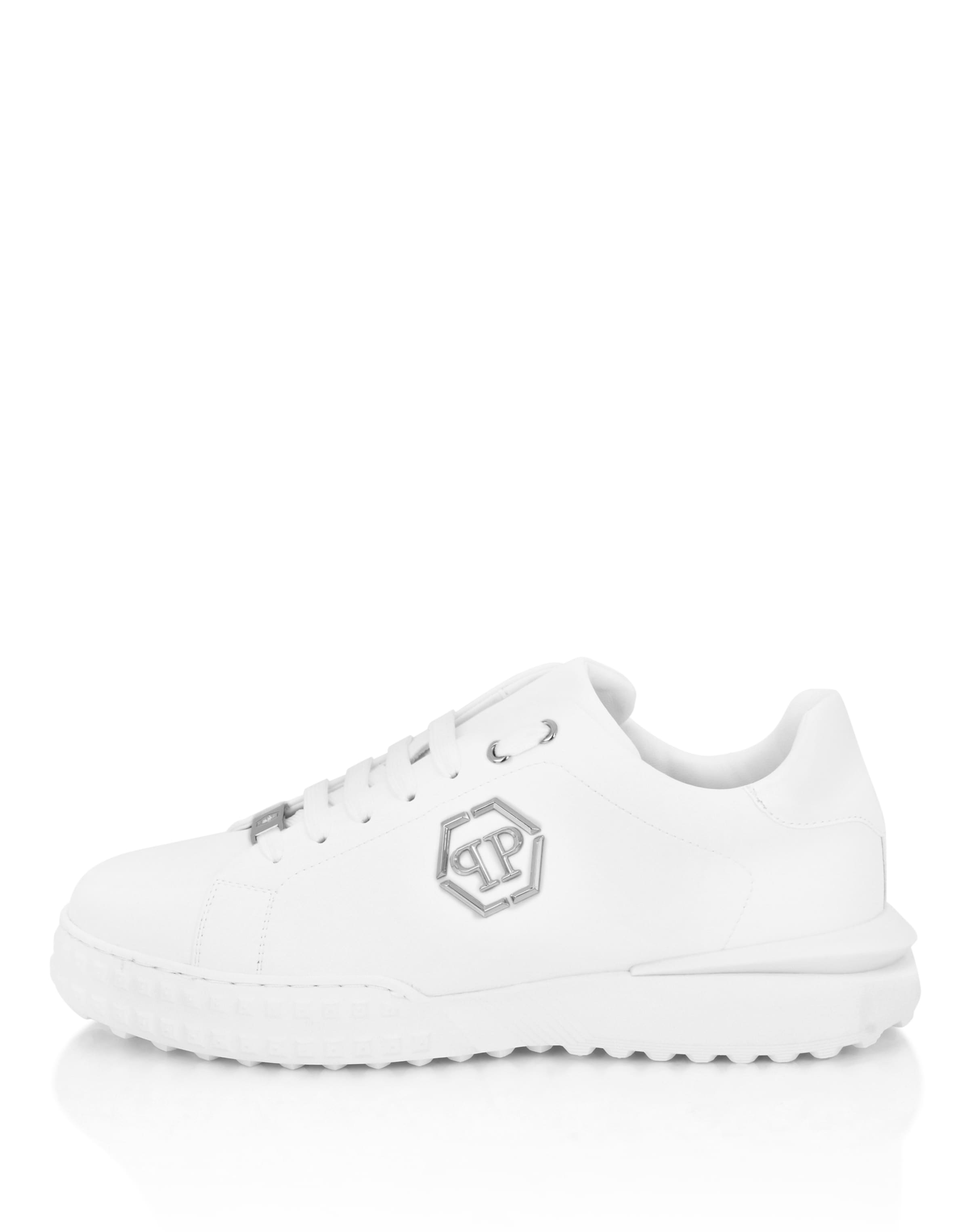 Philipp Plein - Zapatillas deportivas bajas 'Hexagon' en blanco: frente