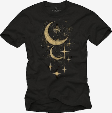 MAKAYA Shirt 'Moon Stars' in Black: front
