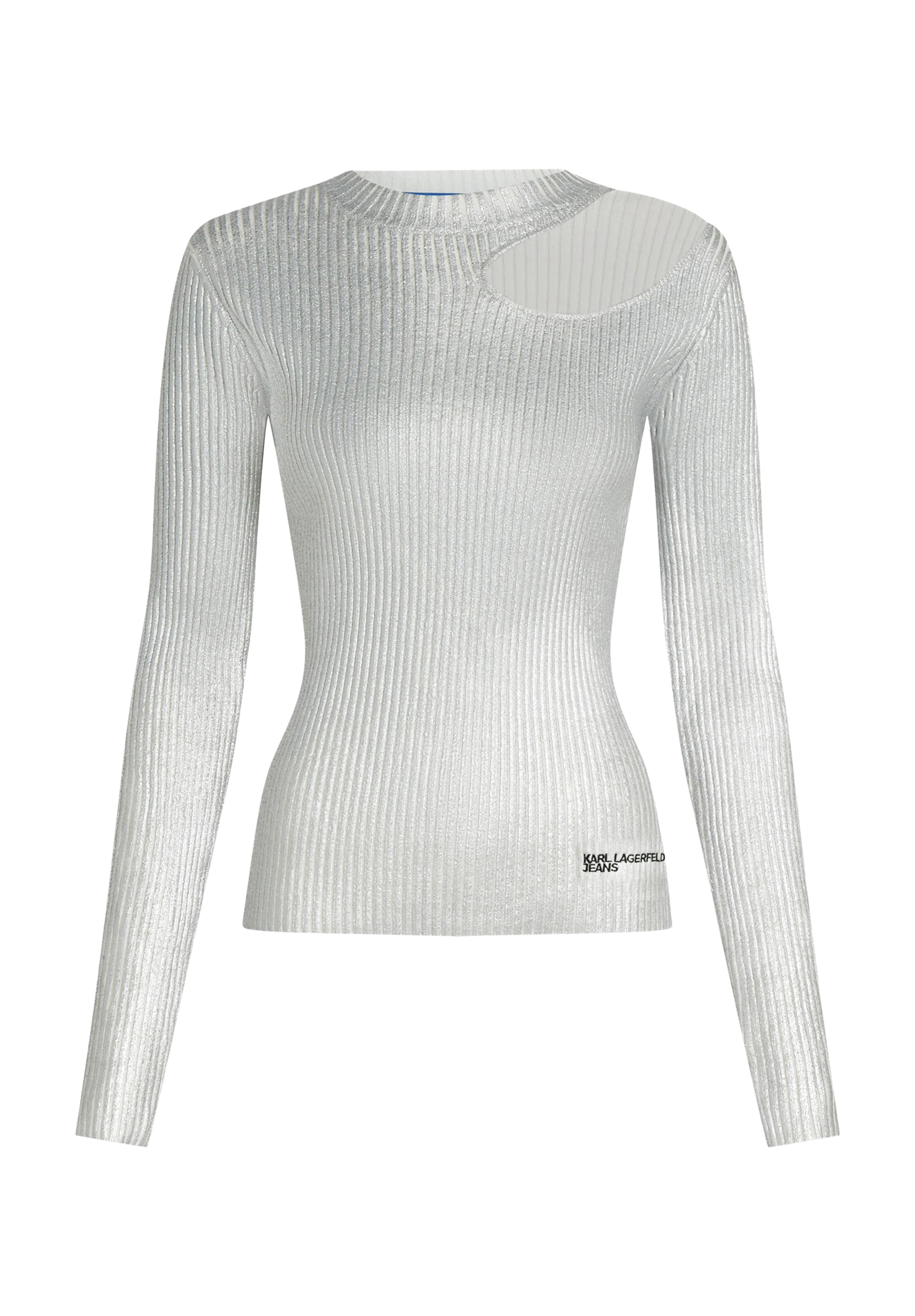 KARL LAGERFELD JEANS Pulover | srebrna barva: sprednja stran