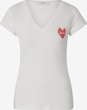 T-shirt REPLAY en blanc : devant